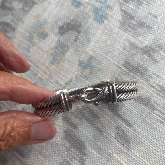 Vintage David Yurman Sterling, 14k and Amethyst Cable Bracelet - Picture 12 of 12